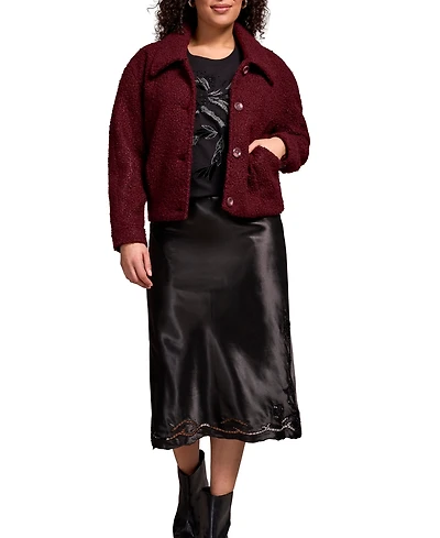 Tribal Women's Soft Boucle Button-Front Jacket