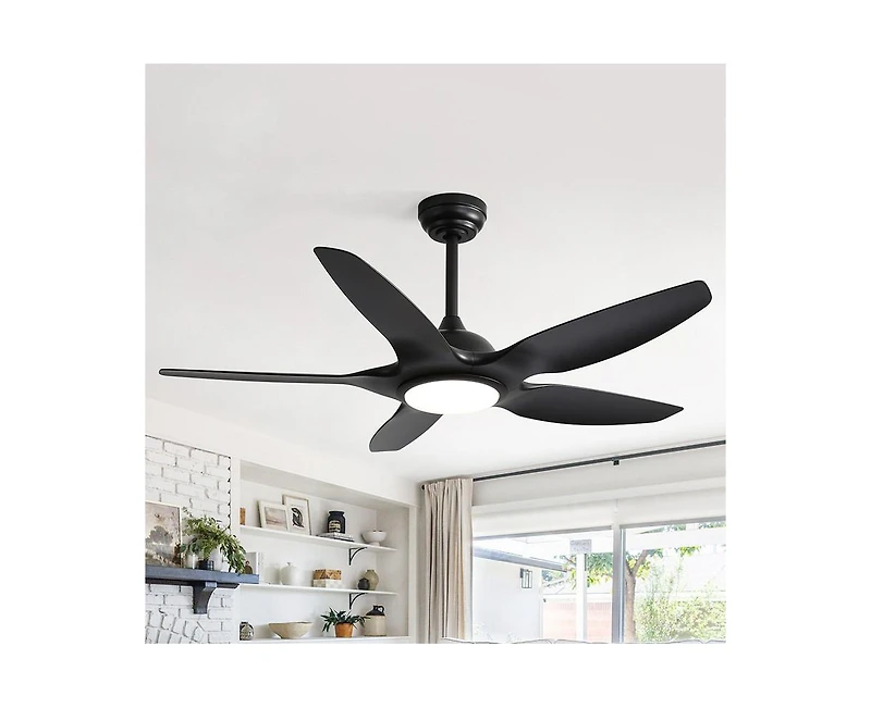 Sofucor 48-inch Matte 5-Blade Ceiling Fan with Six Speed Remote Control and Forward Reverse Function for Indoor Use