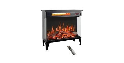 Flynama 24 inch three sided glass electric fireplace with feet