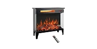 Flynama 24 inch three sided glass electric fireplace with feet