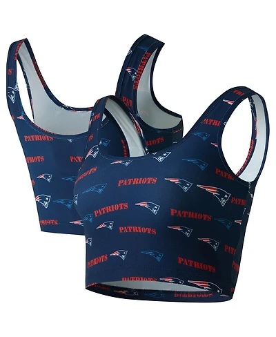 Concepts Sport Women's Navy New England Patriots Mosaic Allover Print Bralette