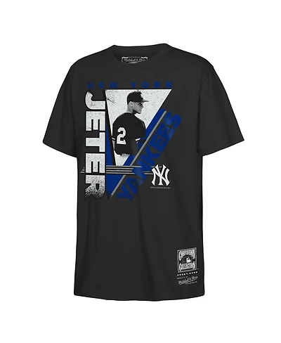 Mitchell & Ness Big Boys and Girls Derek Jeter Black New York Yankees the Zone Player Graphic T-Shirt