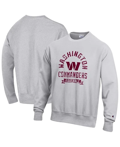Champion Men's Heather Gray Washington Commanders Reverse Weave Fleece Pullover Sweatshirt
