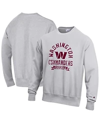 Champion Men's Heather Gray Washington Commanders Reverse Weave Fleece Pullover Sweatshirt