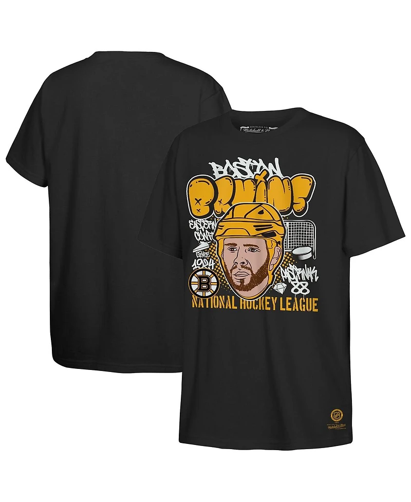 Mitchell & Ness Big Boys and Girls David Pasternak Black Boston Bruins Caricature T-Shirt