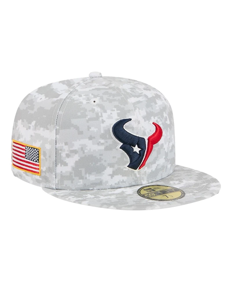 New Era Men's Gray Houston Texans 2025 Salute to Service Fan Pack 59FIFTY Fitted Hat