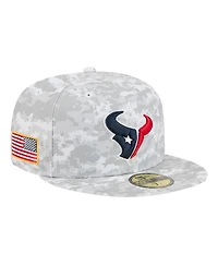New Era Men's Gray Houston Texans 2025 Salute to Service Fan Pack 59FIFTY Fitted Hat