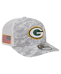 New Era Men's Gray Green Bay Packers Salute to Service Fan Pack 9SEVENTY Trucker Adjustable Hat