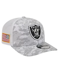 New Era Men's White Las Vegas Raiders Salute to Service Fan Pack 9SEVENTY Trucker Adjustable Hat