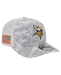 New Era Men's Gray Minnesota Vikings Salute to Service Fan Pack 9SEVENTY Trucker Adjustable Hat
