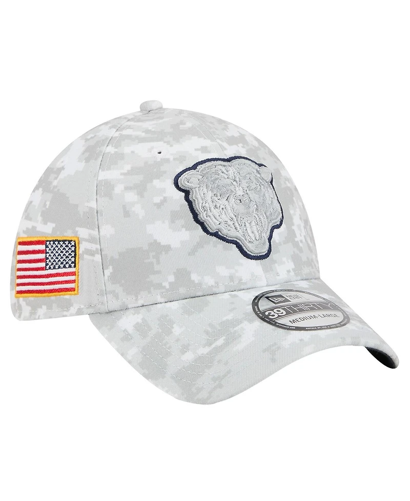 New Era Men's White Chicago Bears 2025 Salute to Service Digital Camo Fan Pack 39THIRTY Flex Hat