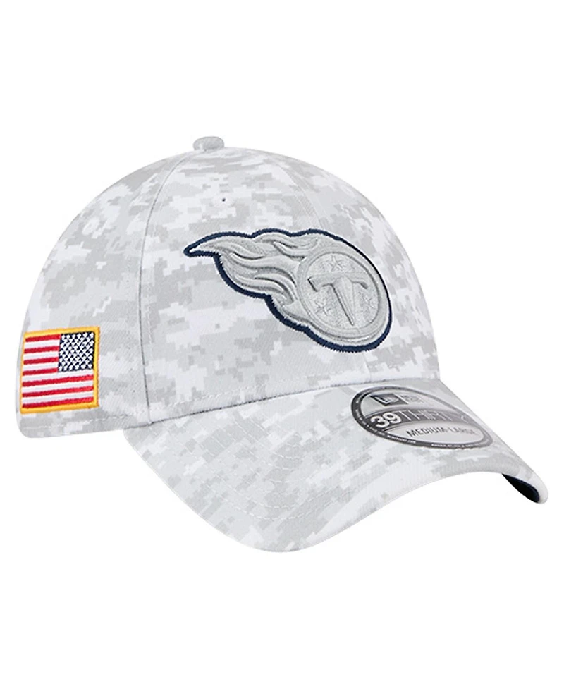 New Era Men's White Tennessee Titans 2025 Salute to Service Digital Camo Fan Pack 39THIRTY Flex Hat