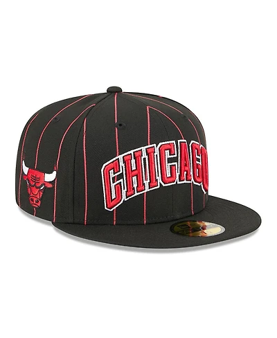 New Era Men's Black Chicago Bulls Jersey Hook Statement Edition 59FIFTY Fitted Hat