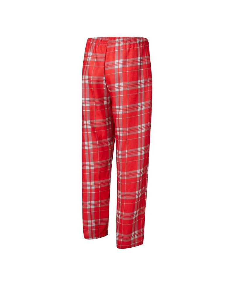 Concepts Sport Men's 2-Piece Red/Gray Atlanta Falcons Regulate Long Sleeve T-Shirt and Plaid Pant Set