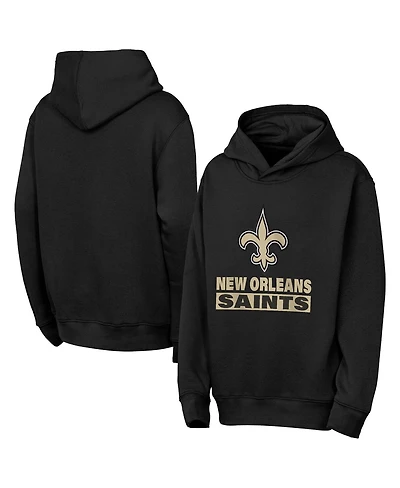 Outerstuff Big Boys and Girls Black New Orleans Saints Back to Basics Hoodie