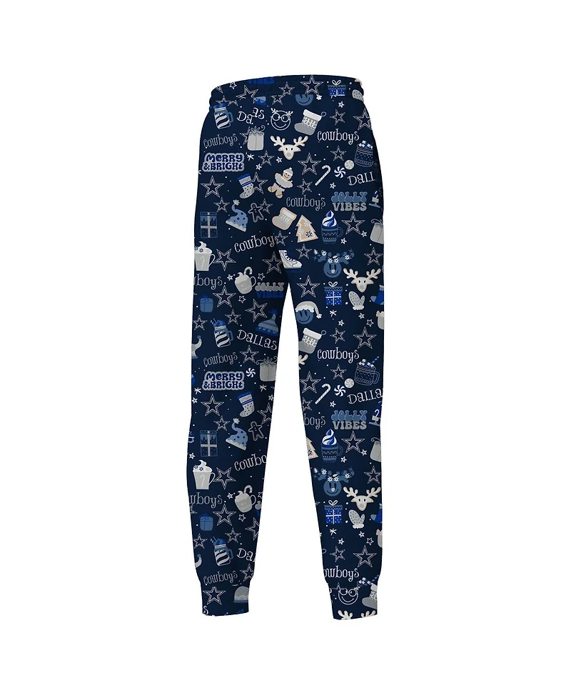 Outerstuff Big Boys and Girls Navy Dallas Cowboys Chestnut Holiday Sleep Set