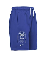 Nike Big Boys and Girls Blue New York Knicks Courtside Club Fleece Shorts