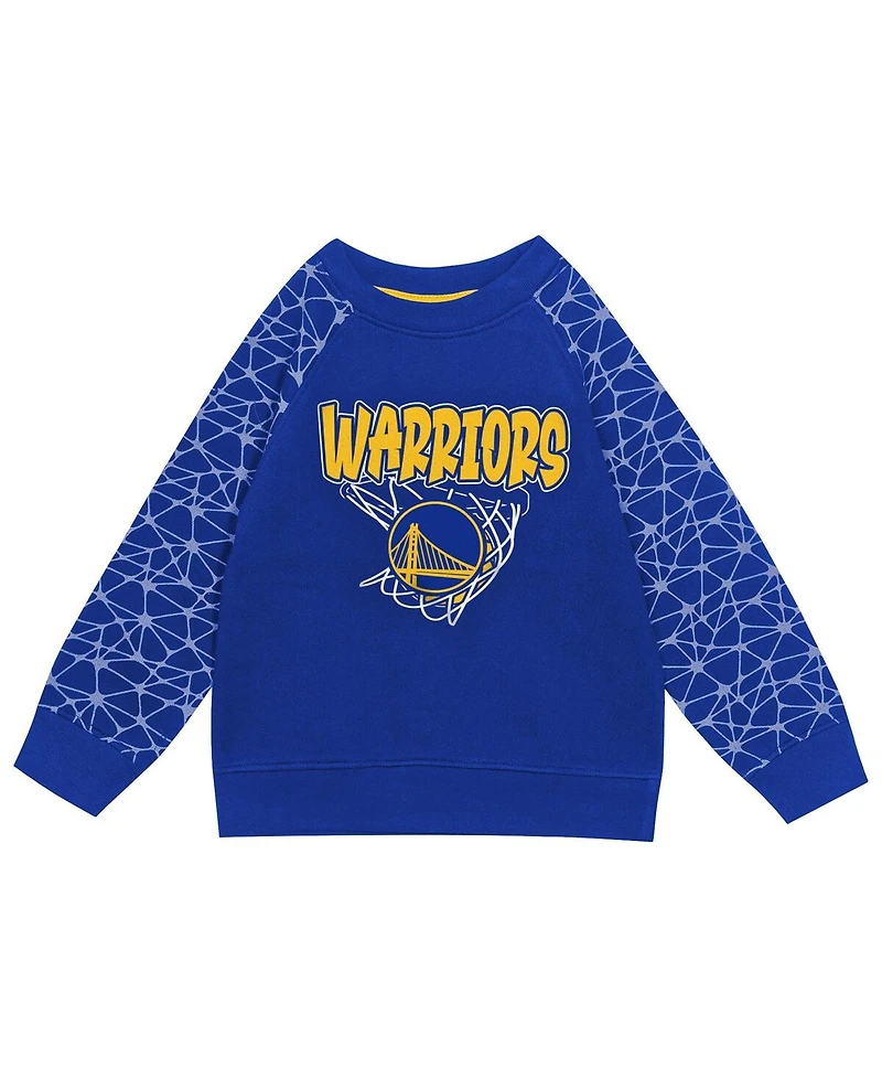 Outerstuff Toddler 2-Piece Royal Golden State Warriors Nothing But Net Fleece Sweatshirt and Pants Set
