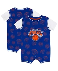 Outerstuff Baby Boys and Girls Blue New York Knicks Logo Mania Romper