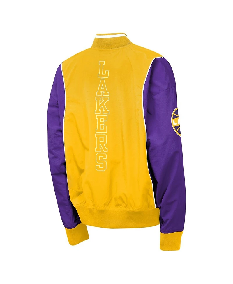 Outerstuff Big Boys and Girls Gold/Purple Los Angeles Lakers Two-Pointer Full-Zip Windbreaker