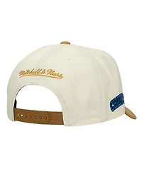 Mitchell & Ness Men's Cream Charlotte Hornets Ochre Dusted Double Two-Toned Pro Crown Adjustable Hat