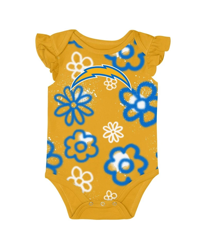 Outerstuff Girls Baby Boys and Girls 2-Piece Powder Blue Los Angeles Chargers The Sunshine Bodysuit Set