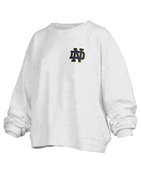 Pressbox Women's Oatmeal Notre Dame Fighting Irish Waist Length Oversized Janise Melange Sweatshirt