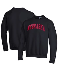 Champion Men's Black Nebraska Huskers Basic Arch Fleece Pullover Sweatshirt