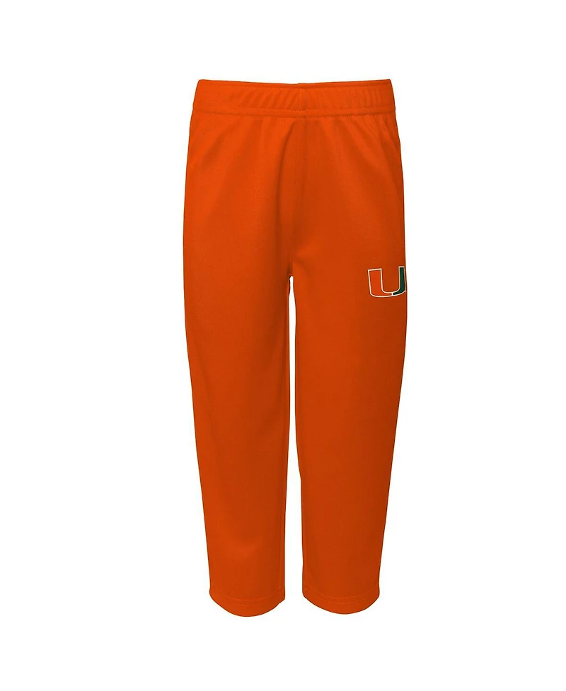 Outerstuff Baby Boys and Girls 2-Piece Green Miami Hurricanes Team Logo Red Zone Top Pant Set