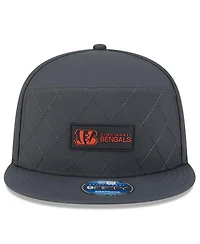 New Era Men's Charcoal Cincinnati Bengals 2025 Sideline Cold Weather Split Panel 9FIFTY Snapback Hat