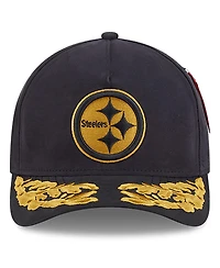 New Era Men's Black Pittsburgh Steelers A-Frame 9FORTY Adjustable Hat