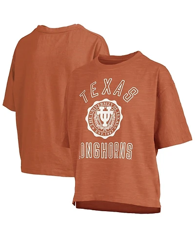 Pressbox Women's Texas Orange Longhorns Motley Crew Bishop Waist Length Oversized T-Shirt