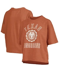 Pressbox Women's Texas Orange Longhorns Motley Crew Bishop Waist Length Oversized T-Shirt