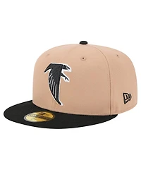 New Era Men's Tan Atlanta Falcons Throwback Logo Main 59FIFTY Fitted Hat