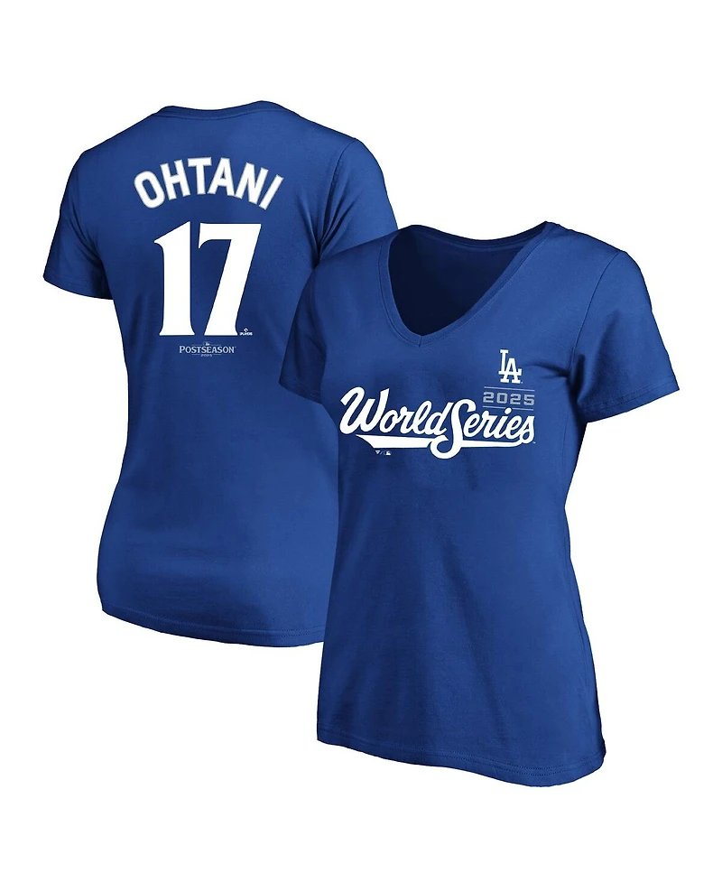 Fanatics Women's Shohei Ohtani Royal Los Angeles Dodgers 2025 World Series Plus Size Name Number T-Shirt