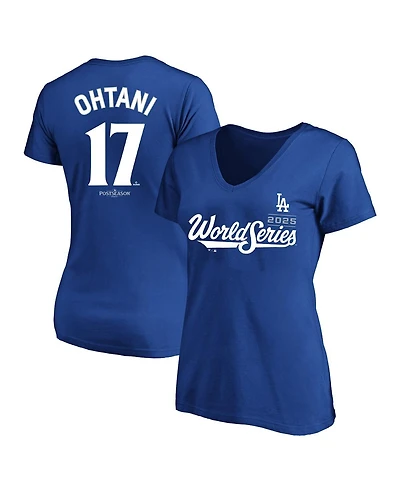 Fanatics Women's Shohei Ohtani Royal Los Angeles Dodgers 2025 World Series Plus Size Name Number T-Shirt