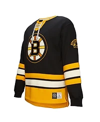 Mitchell & Ness Men's Black Boston Bruins Heritage Lace-Up Pullover Sweatshirt