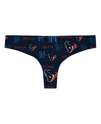 Concepts Sport Women's Navy Houston Texans Mosaic All Over Print Thong