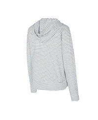 Concepts Sport Women's White/Gray Boston Red Sox Liftoff Striped V-Neck Hoodie