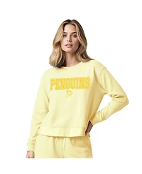 Concepts Sport Women's Yellow Pittsburgh Penguins Tonal Pullover Tri-Blend Sweatshirt