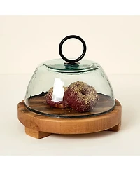 Uncommon Goods Glass Cloche with Hammered Metal Handle