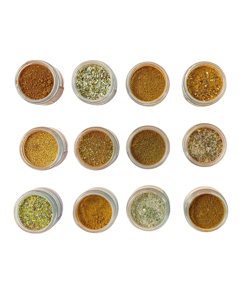 Uncommon Goods Periodic Table of Flavor Glass Jar Spice Rub Set, 12-Pc.