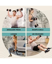 LifePro 15Lbs Adjustable Dumbbells - 6-in-1, Compact, Quick Adjust for Full Body Home Gym Fitness