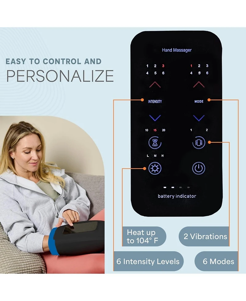 LifePro Legra Hand Massager with Heat & Compression – Heated Finger, Wrist & Palm Massager for Pressure Point Therapy