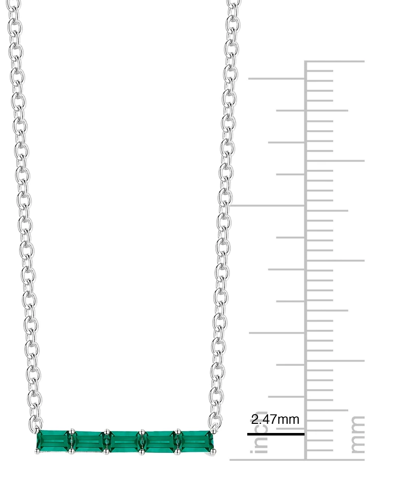 Macy's Lab-Grown Emerald (1/2 ct. t.w.) Necklace in Sterling Silver (also in Multi-Stone)