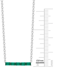 Macy's Lab-Grown Emerald (1/2 ct. t.w.) Necklace in Sterling Silver (also in Multi-Stone)