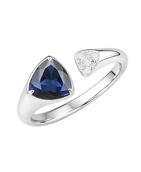 Macy's Lab-Grown Emerald (1/2 ct. t.w.) & White Sapphire (1/20 Ring 14k Gold Over Sterling Silver (also Ruby)