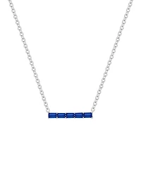 Macy's Lab-Grown Sapphire (5/8 ct. t.w.) Necklace in Sterling Silver (also in Multi-Stone)