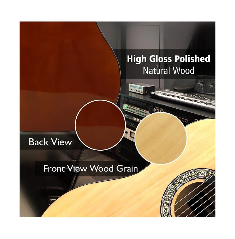 Pyle 36" 3/4 Scale Classic Guitar Kit with Digital Tuner & Accessories - PGACLS82