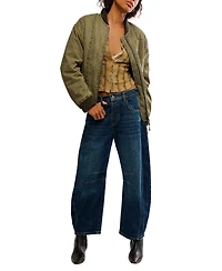 Free People Women's Lets Party Cardi-Print Square Neck Top